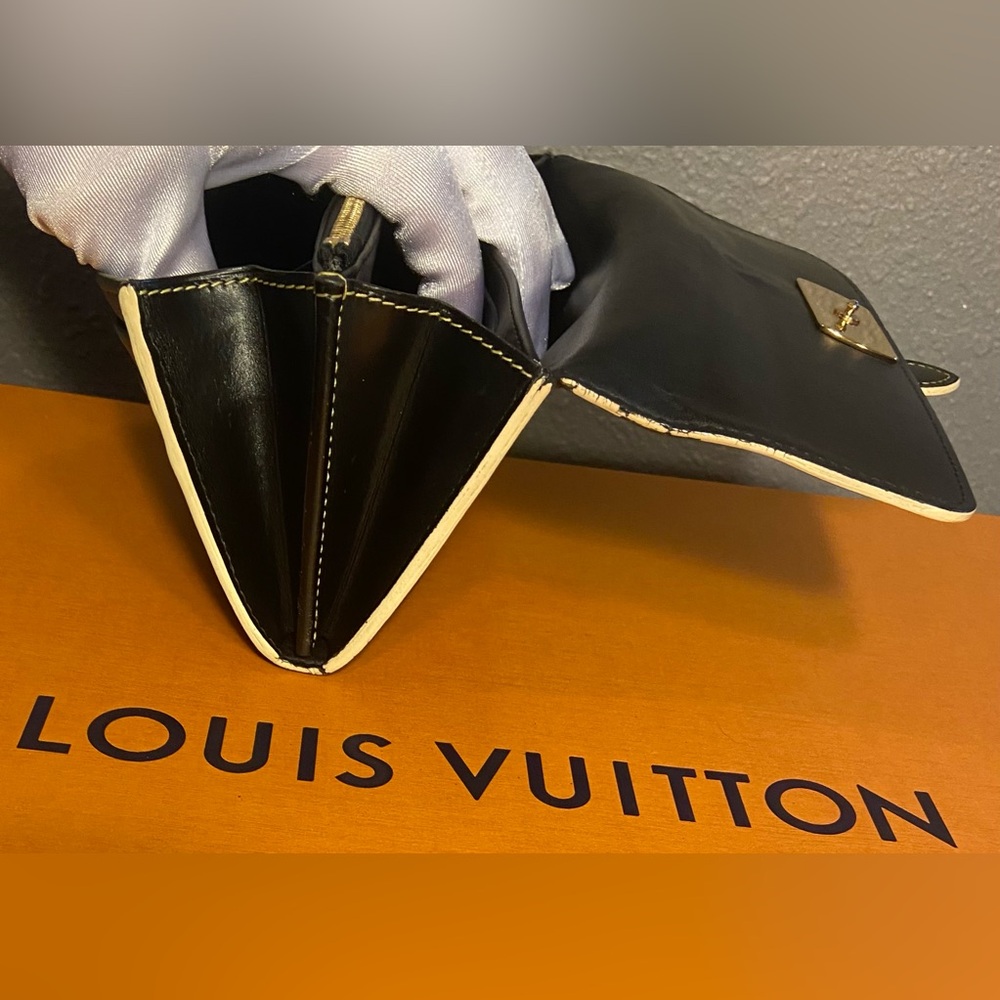 🔥FIRM PRICE ~ Louis Vuitton ~ Suhali Black Leather Long Wallet ~ COA ~ TH2088 - Picture 12 of 16